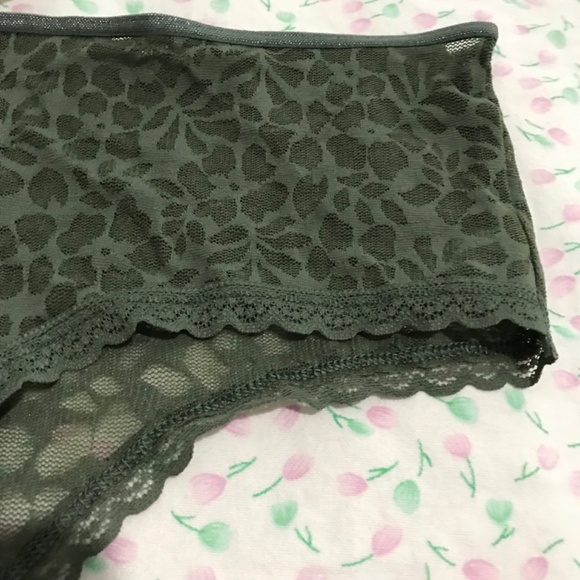 NWT Aerie Island Breeze Sparkly Lace Panty L Cheeky Bottoms Royal Palm Green - Picture 6 of 11